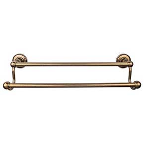 Top Knobs [ED7GBZD] Die Cast Zinc Double Towel Bar - Edwardian Plain Series - German Bronze Finish - 18" C/C - 20 1/2" L