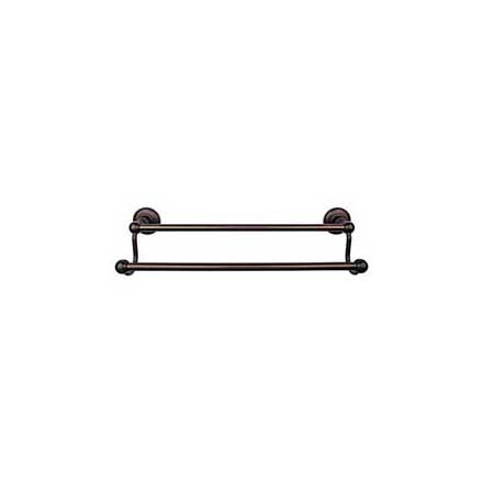 Top Knobs [ED7ORBD] Die Cast Zinc Double Towel Bar - Edwardian Plain Series - Oil Rubbed Bronze Finish - 18" C/C - 20 1/2" L