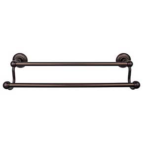 Top Knobs [ED9ORBD] Die Cast Zinc Double Towel Bar - Edwardian Plain Series - Oil Rubbed Bronze Finish - 24" C/C - 26 1/2" L