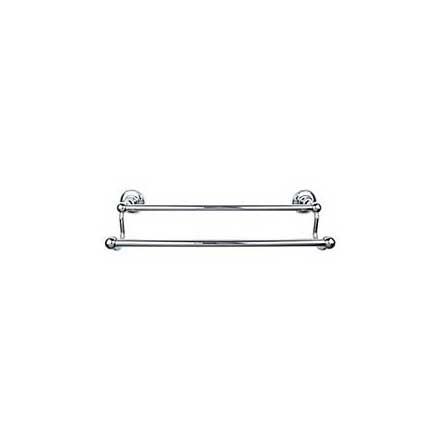 Top Knobs [ED9PCD] Die Cast Zinc Double Towel Bar - Edwardian Plain Series - Polished Chrome Finish - 24" C/C - 26 1/2" L