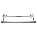 Top Knobs [ED9PCD] Die Cast Zinc Double Towel Bar - Edwardian Plain Series - Polished Chrome Finish - 24&quot; C/C - 26 1/2&quot; L