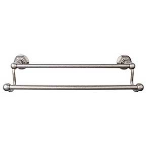 Top Knobs [ED11APB] Die Cast Zinc Double Towel Bar - Edwardian Hex Series - Antique Pewter Finish - 30" C/C - 32 1/2" L