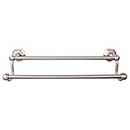 Top Knobs [ED11BSNB] Die Cast Zinc Double Towel Bar - Edwardian Hex Series - Brushed Satin Nickel Finish - 30&quot; C/C - 32 1/2&quot; L