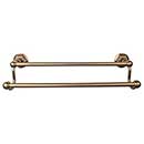 Top Knobs [ED11GBZB] Die Cast Zinc Double Towel Bar - Edwardian Hex Series - German Bronze Finish - 30" C/C - 32 1/2" L