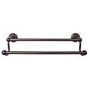 Top Knobs [ED11ORBB] Die Cast Zinc Double Towel Bar - Edwardian Hex Series - Oil Rubbed Bronze Finish - 30" C/C - 32 1/2" L