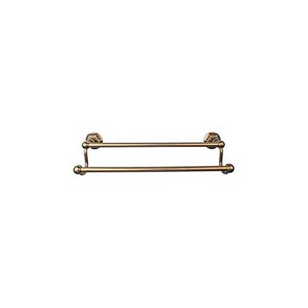 Top Knobs [ED7GBZB] Die Cast Zinc Double Towel Bar - Edwardian Hex Series - German Bronze Finish - 18" C/C - 20 1/2" L