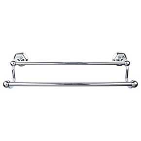 Top Knobs [ED9PCB] Die Cast Zinc Double Towel Bar - Edwardian Hex Series - Polished Chrome Finish - 24" C/C - 26 1/2" L