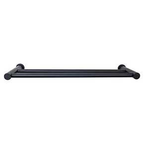 Top Knobs [HOP11BLK] Die Cast Zinc Double Towel Bar - Hopewell Series - Flat Black Finish - 30" C/C - 21 1/2" L