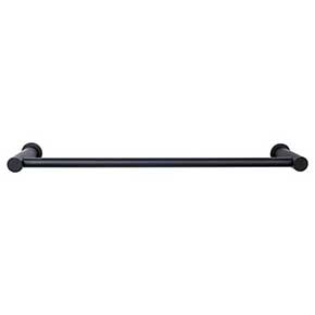 Top Knobs [HOP6BLK] Die Cast Zinc Single Towel Bar - Hopewell Series - Flat Black Finish - 18" C/C - 19 1/2" L