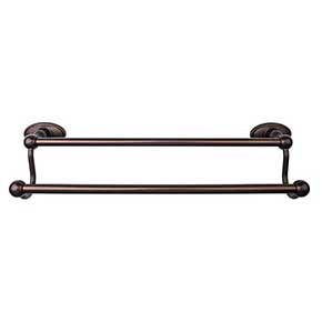 Top Knobs [ED7ORBC] Die Cast Zinc Double Towel Bar - Edwardian Oval Series - Oil Rubbed Bronze Finish - 18" C/C - 20 1/2" L