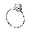 Top Knobs [ED5BSNB] Die Cast Zinc Single Towel Ring - Edwardian Hex Series - Brushed Satin Nickel Finish