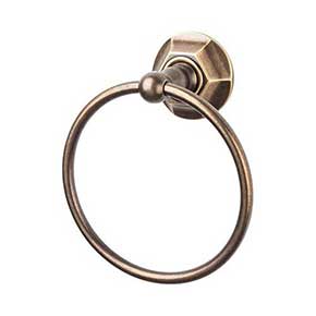 Top Knobs [ED5GBZB] Die Cast Zinc Single Towel Ring - Edwardian Hex Series - German Bronze Finish
