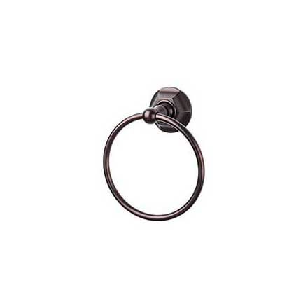 Top Knobs [ED5ORBB] Die Cast Zinc Single Towel Ring - Edwardian Hex Series - Oil Rubbed Bronze Finish