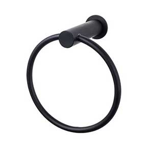 Top Knobs [HOP5BLK] Die Cast Zinc Single Towel Ring - Hopewell Series - Flat Black Finish