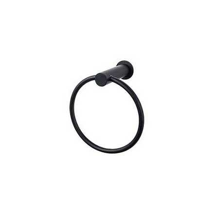 Top Knobs [HOP5BLK] Die Cast Zinc Single Towel Ring - Hopewell Series - Flat Black Finish