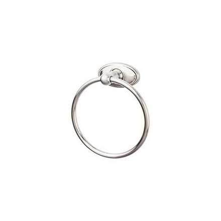Top Knobs [ED5BSNC] Die Cast Zinc Single Towel Ring - Edwardian Oval Series - Brushed Satin Nickel Finish