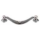 Top Knobs [M932] Die Cast Zinc Cabinet Drop Pull - Ribbon & Reed Series - Oversized - Pewter Antique Finish - 5 1/16" C/C - 6 1/16" L