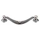 Top Knobs [M932] Die Cast Zinc Cabinet Drop Pull - Ribbon &amp; Reed Series - Oversized - Pewter Antique Finish - 5 1/16&quot; C/C - 6 1/16&quot; L