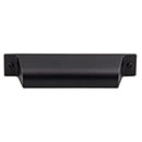 Top Knobs [TK773BLK] Die Cast Zinc Cabinet Cup Pull - Channing Series - Flat Black Finish - 3 3/4" C/C - 5 1/4" L