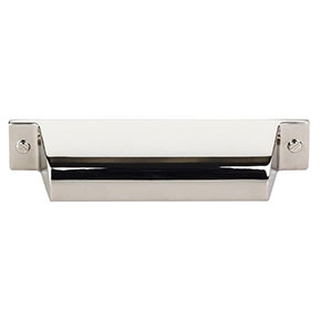 Top Knobs [TK773PN] Die Cast Zinc Cabinet Cup Pull - Channing Series - Polished Nickel Finish - 3 3/4" C/C - 5 1/4" L