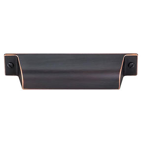 Top Knobs [TK773UM] Die Cast Zinc Cabinet Cup Pull - Channing Series - Umbrio Finish - 3 3/4" C/C - 5 1/4" L