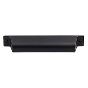 Top Knobs [TK774BLK] Die Cast Zinc Cabinet Cup Pull - Channing Series - Flat Black Finish - 5" C/C - 6 1/2" L