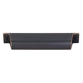 Top Knobs [TK774UM] Die Cast Zinc Cabinet Cup Pull - Channing Series - Umbrio Finish - 5" C/C - 6 1/2" L