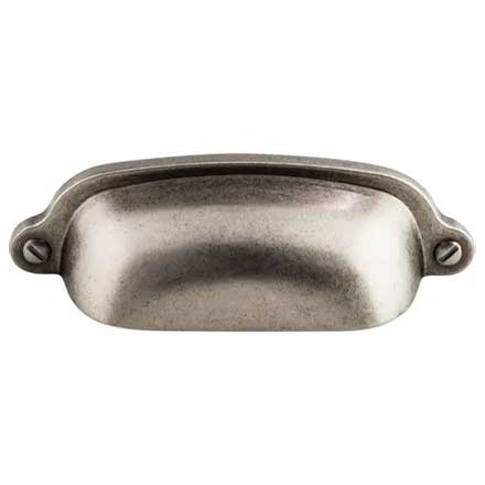 Top Knobs [M1211] Die Cast Zinc Cabinet Cup Pull - Charlotte Series - Pewter Antique Finish - 2 9/16" C/C - 3 3/4" L