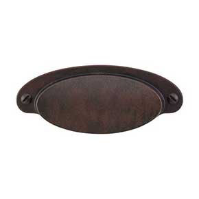 Top Knobs [M1195] Die Cast Zinc Cabinet Cup Pull - Dakota Cup Series - Patina Rouge Finish - 2 9/16" C/C - 4" L
