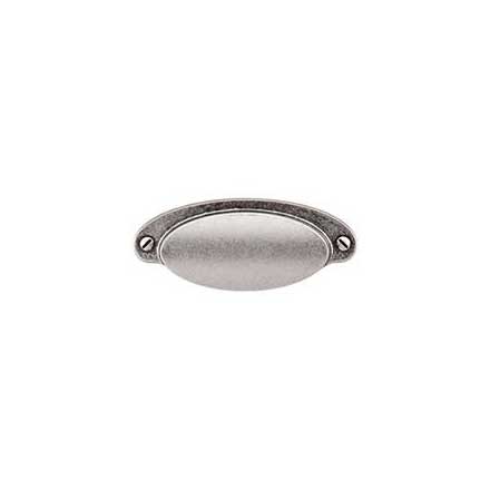 Top Knobs [M1196] Die Cast Zinc Cabinet Cup Pull - Dakota Cup Series - Pewter Antique Finish - 2 9/16" C/C - 4" L