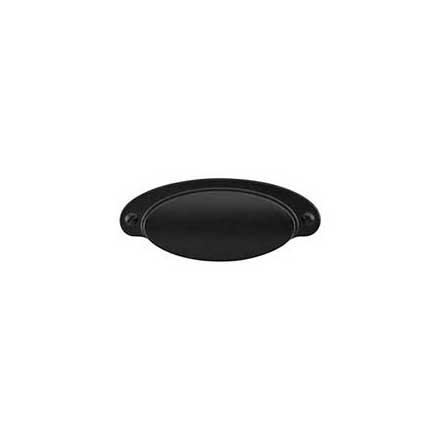 Top Knobs [M1685] Die Cast Zinc Cabinet Cup Pull - Dakota Cup Series - Flat Black Finish - 2 9/16" C/C - 4" L