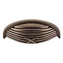 Top Knobs [M939] Die Cast Zinc Cabinet Cup Pull - Ribbon &amp; Reed Series - German Bronze Finish - 3&quot; C/C - 4 1/8&quot; L