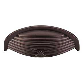 Top Knobs [M940] Die Cast Zinc Cabinet Cup Pull - Ribbon & Reed Series - Oil Rubbed Bronze Finish - 3" C/C - 4 1/8" L