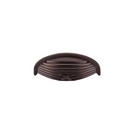 Top Knobs [M940] Die Cast Zinc Cabinet Cup Pull - Ribbon &amp; Reed Series - Oil Rubbed Bronze Finish - 3&quot; C/C - 4 1/8&quot; L