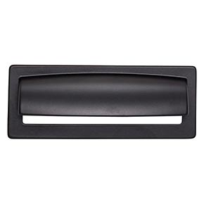 Top Knobs [TK937BLK] Die Cast Zinc Cabinet Cup Pull - Hollin Series - Flat Black Finish - 3 3/4" C/C - 4 7/8" L
