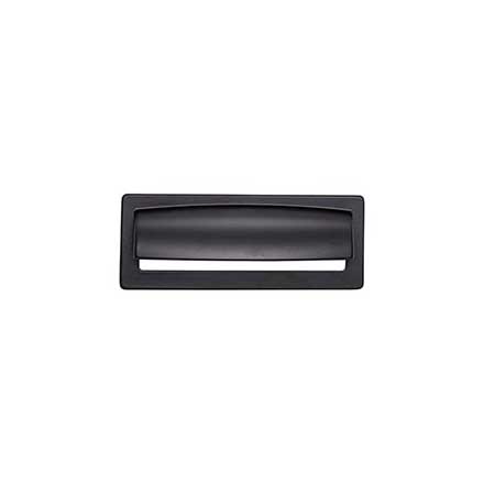 Top Knobs [TK937BLK] Die Cast Zinc Cabinet Cup Pull - Hollin Series - Flat Black Finish - 3 3/4" C/C - 4 7/8" L