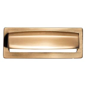 Top Knobs [TK937HB] Die Cast Zinc Cabinet Cup Pull - Hollin Series - Honey Bronze Finish - 3 3/4" C/C - 4 7/8" L
