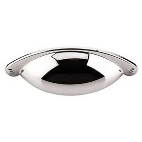 Top Knobs [M1302] Die Cast Zinc Cabinet Cup Pull - Arendal Series - Polished Nickel Finish - 2 1/2" C/C - 4 3/32" L