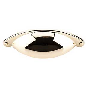Top Knobs [M398] Die Cast Zinc Cabinet Cup Pull - Arendal Series - Polished Brass Finish - 2 1/2" C/C - 4 3/32" L