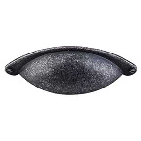 Top Knobs [M406] Die Cast Zinc Cabinet Cup Pull - Arendal Series - Black Iron Finish - 2 1/2" C/C - 4 3/32" L