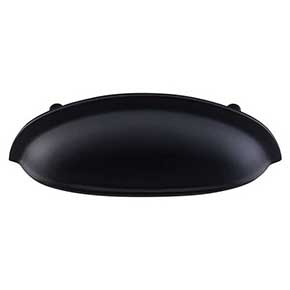 Top Knobs [M362] Die Cast Zinc Cabinet Cup Pull - Somerset Series - Flat Black Finish - 3" C/C - 4 5/8" L