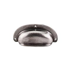Top Knobs [M210] Solid Brass Cabinet Cup Pull - Mayfair Series - Pewter Antique Finish - 3 Hole - 3 3/4&quot; L