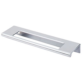 Top Knobs [TK521PC] Die Cast Zinc Cabinet Edge Pull - Cut Out Tab Series - Polished Chrome Finish - 5" C/C - 6" L