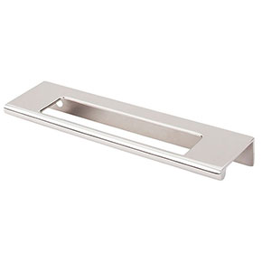 Top Knobs [TK521PN] Die Cast Zinc Cabinet Edge Pull - Cut Out Tab Series - Polished Nickel Finish - 5" C/C - 6" L