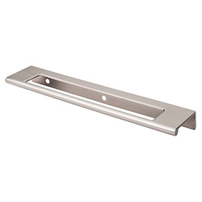 Top Knobs [TK522BSN] Die Cast Zinc Cabinet Edge Pull - Cut Out Tab Series - Brushed Satin Nickel Finish - 6" C/C - 8" L 