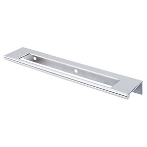 Top Knobs [TK522PC] Die Cast Zinc Cabinet Edge Pull - Cut Out Tab Series - Polished Chrome Finish - 6" C/C - 8" L