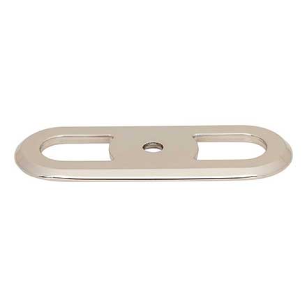 Top Knobs [TK3351PN] Die Cast Zinc Cabinet Knob Backplate - Brockwell Series - Polished Nickel Finish - 2 3/4" L
