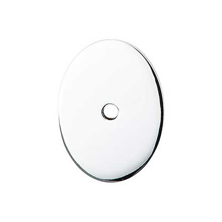 Top Knobs [TK62PC] Die Cast Zinc Cabinet Knob Backplate - Oval Series - Polished Chrome Finish - 1 3/4&quot; L