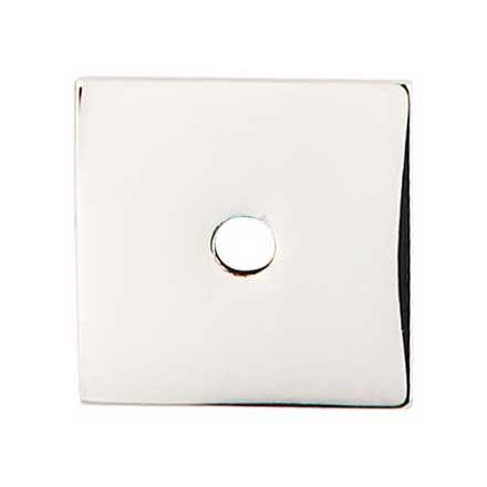 Top Knobs [TK94PN] Steel Cabinet Knob Backplate - Square Series - Polished Nickel Finish - 1" Sq.