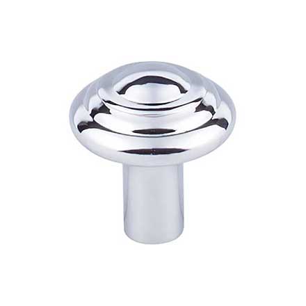 Top Knobs [M2033] Solid Bronze Cabinet Knob - Button Series - Polished Chrome Finish - 1 1/4" Dia.